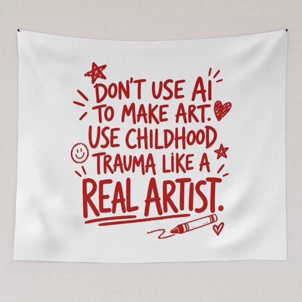 Item preview, Childhood Trauma Art, Don't Use AI to Make Art, Sarcastic Artist Quote, Anti AI Art Humor, Funny Creative Meme, Gift for Artists designed and sold by Quiajia.