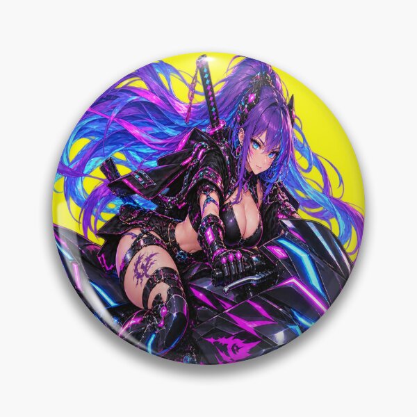 Item preview, Neon Shadow Rider: Cyberpunk Motorcycle Girl designed and sold by Kubbykat.