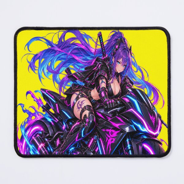 Item preview, Neon Shadow Rider: Cyberpunk Motorcycle Girl designed and sold by Kubbykat.