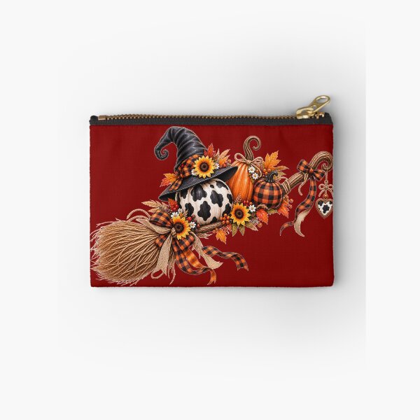 Item preview, Cow Print Witch Broom Autumn Design designed and sold by Wild Ink Studio by Barbara.