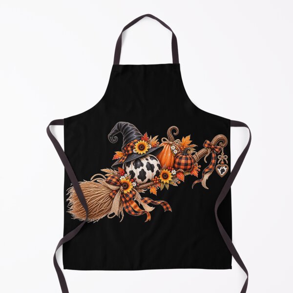 Item preview, Cow Print Witch Broom Autumn Design designed and sold by Wild Ink Studio by Barbara.