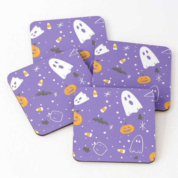 Item preview, Cute Purple Halloween Ghost Pattern designed and sold by Flora-and-Fable.