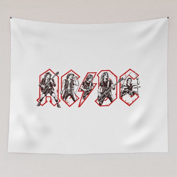Item preview, AC-DC-Rock Band Members Performance Inside Iconic Red Logo Graphic designed and sold by dartoffofo⭐⭐⭐⭐⭐.