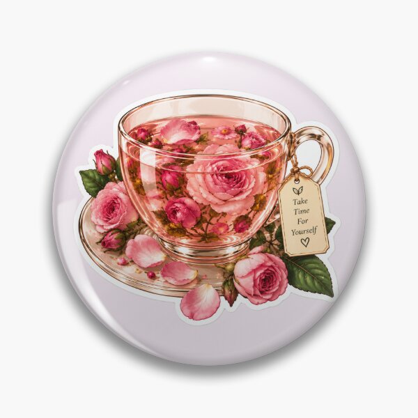 Item preview, Pink Rose Tea Aesthetic – Romantic Floral Herbal Tea Cup Sticker designed and sold by AstraDrip Studio.