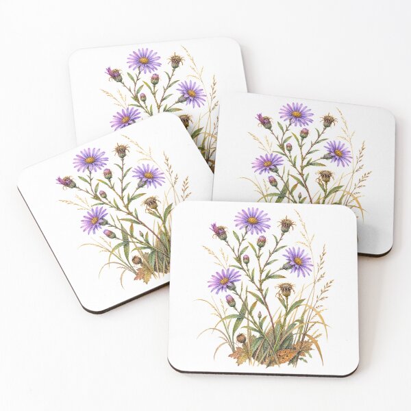 Item preview, New York Aster | Late Season Native Wildflower Art designed and sold by SusanSweetArt.