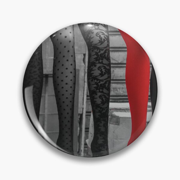 Item preview, Bold Red Stockings Stand Out Among Monochrome Lace Leg wear in Urban Fashion Display Studio Shoot designed and sold by Nmallia.