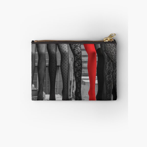 Item preview, Bold Red Stockings Stand Out Among Monochrome Lace Leg wear in Urban Fashion Display Studio Shoot designed and sold by Nmallia.