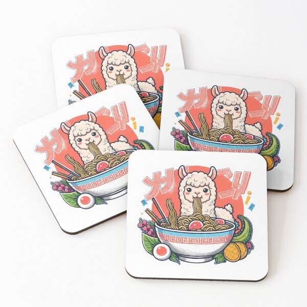 Item preview, Cute Alpaca Eating Ramen Japanese Anime Retro Vintage Sticker designed and sold by ORI-ginal Weirdos: The Weirdly Wonderful Crew.