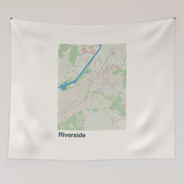 Item preview, Riverside Minimalistic Map Art designed and sold by MapsNerd.