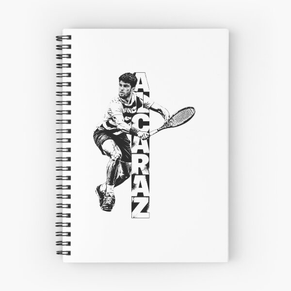 Item preview, Carlos Alcaraz Tennis Action Graphic Vertical Text Portrait designed and sold by dartoffofo⭐⭐⭐⭐⭐.