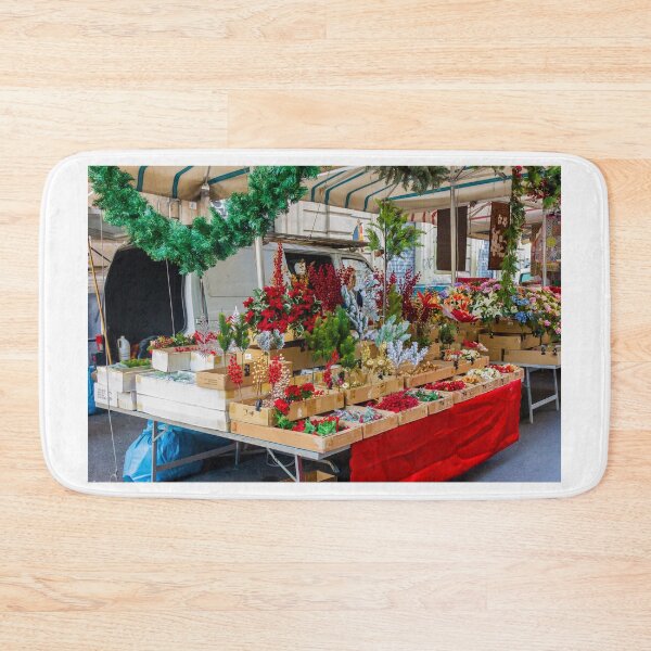 Item preview, Festive Flower Market Stall Display With Wreaths, Colorful Arrangements, Seasonal Decor, And Vibrant Flora's designed and sold by Nmallia.