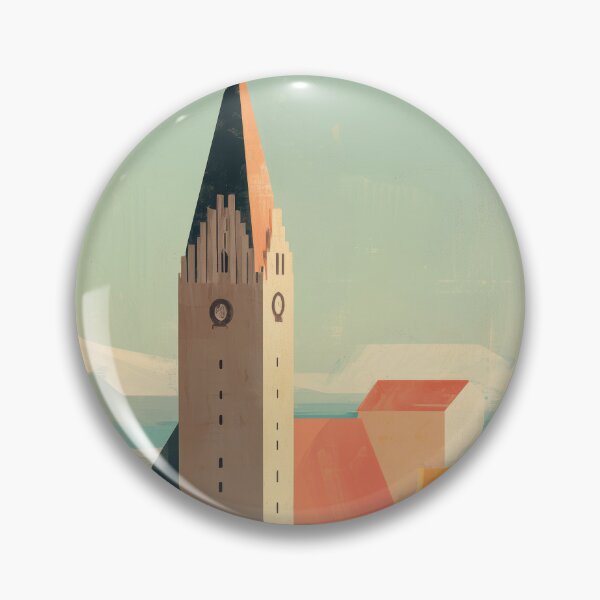 Item preview, Reykjavik – Pastel Colourful City Travel Print, Iceland designed and sold by MarkedArtPrints.