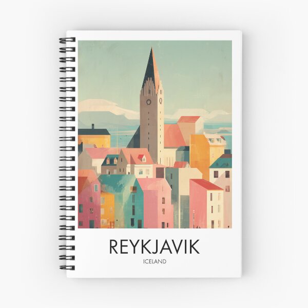 Item preview, Reykjavik – Pastel Colourful City Travel Print, Iceland designed and sold by MarkedArtPrints.