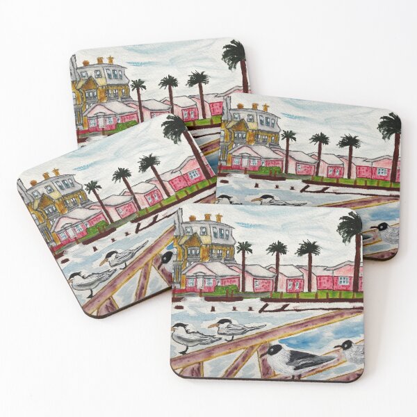 Item preview, Seabirds on the Pier Watercolor designed and sold by BirdandaBrush.