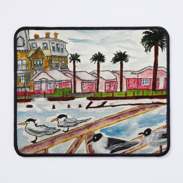 Item preview, Seabirds on the Pier Watercolor designed and sold by BirdandaBrush.