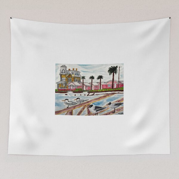 Item preview, Seabirds on the Pier Watercolor designed and sold by BirdandaBrush.