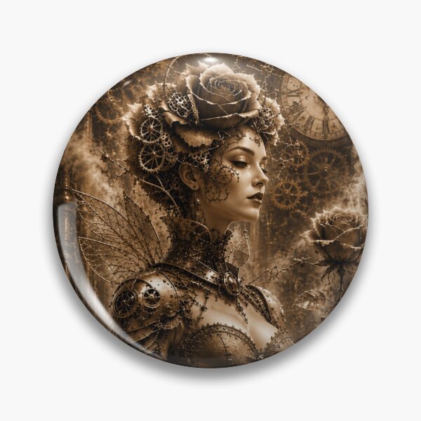 Item preview, Sepia steampunk rose — Victorian mechanical queen designed and sold by Axokris.