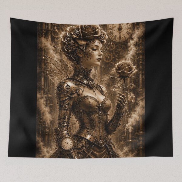 Item preview, Sepia steampunk rose — Victorian mechanical queen designed and sold by Axokris.