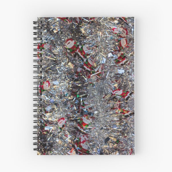Item preview, Shiny Silver Tinsel With Santa Cutouts Create Festive Holiday Sparkle for Christmas Cheer designed and sold by Nmallia.