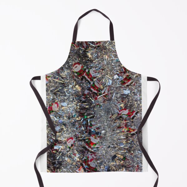 Item preview, Shiny Silver Tinsel With Santa Cutouts Create Festive Holiday Sparkle for Christmas Cheer designed and sold by Nmallia.