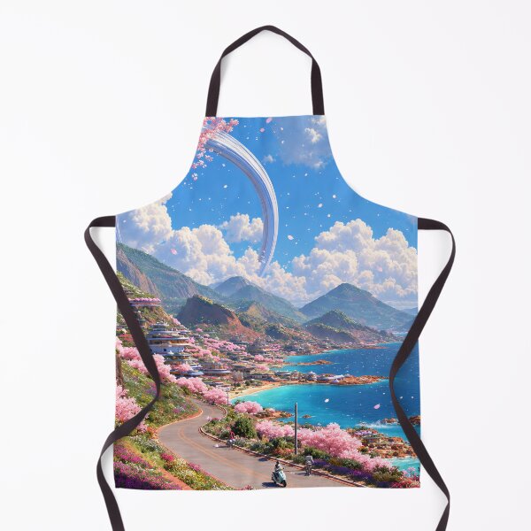 Item preview, Cherry Blossom Paradise – Futuristic Coastal Fantasy Landscape designed and sold by IRON SIREN.