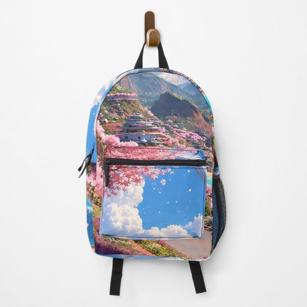 Item preview, Cherry Blossom Paradise – Futuristic Coastal Fantasy Landscape designed and sold by IRON SIREN.