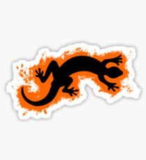 Animal gecko orange and black silhouette Sticker