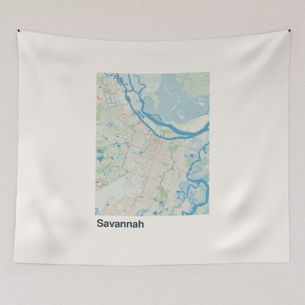 Item preview, Savannah Minimalistic Map Art designed and sold by MapsNerd.