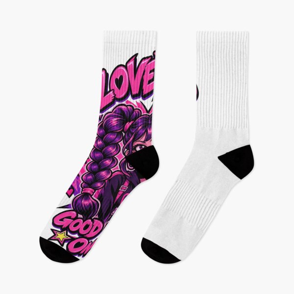 Item preview, Love Loud Good Vibes Only – Cute Pink Anime Girl designed and sold by AMIR PRO .