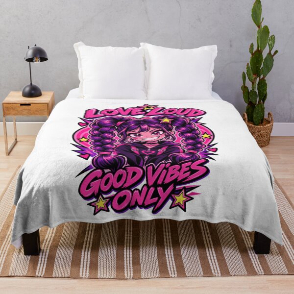 Item preview, Love Loud Good Vibes Only – Cute Pink Anime Girl designed and sold by AMIR PRO .