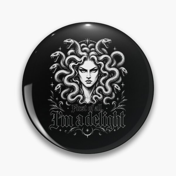 Item preview, First of All, I'm a Delight, Funny Halloween Medusa Quote, Sarcastic Spooky Humor, Sassy Mythology Aesthetic, Gothic Halloween Gift designed and sold by Cchotlan.