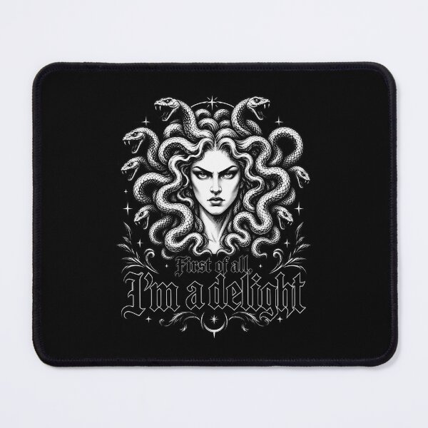 Item preview, First of All, I'm a Delight, Funny Halloween Medusa Quote, Sarcastic Spooky Humor, Sassy Mythology Aesthetic, Gothic Halloween Gift designed and sold by Cchotlan.