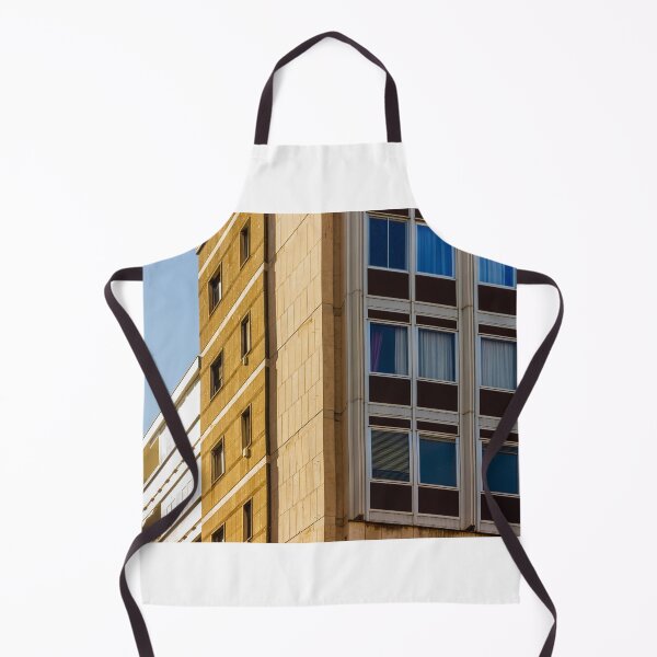 Item preview, Modern Office Building Facade With Grid Windows And Sandstone Exterior Under Clear Blue Sky designed and sold by Nmallia.
