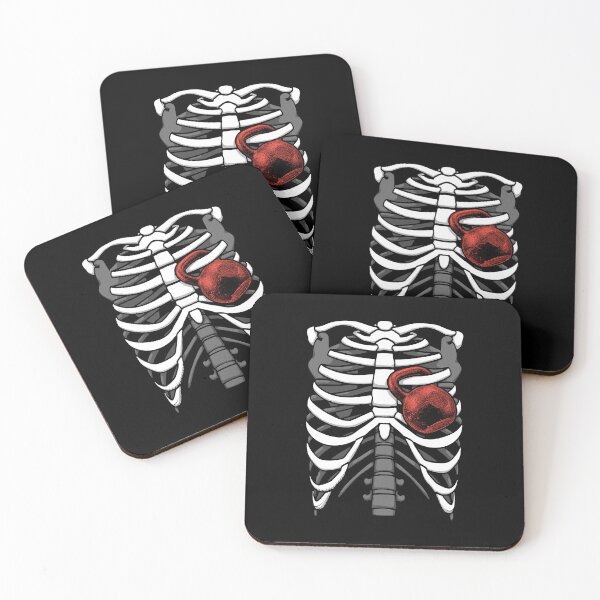 Item preview, Kettlebell Heart Skeleton Ribcage Halloween Gym Workout designed and sold by GrandeDuc.