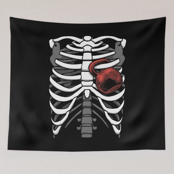 Item preview, Kettlebell Heart Skeleton Ribcage Halloween Gym Workout designed and sold by GrandeDuc.