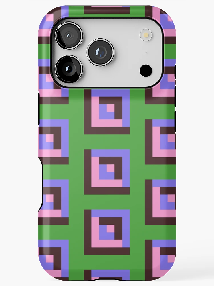 Thumbnail 1 of 4, iPhone Case, Pastel Geometric Square Pattern designed and sold by RACDesignStudio.