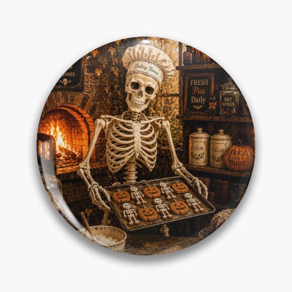 Item preview, Baking Bones — Cozy Halloween Skeleton Baker designed and sold by Novel Works Studio.
