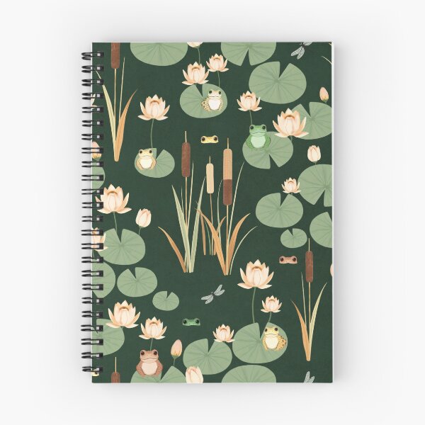 Item preview, Lily Pads Reeds and Dragonflies Pond Pattern designed and sold by UnhingedBird.