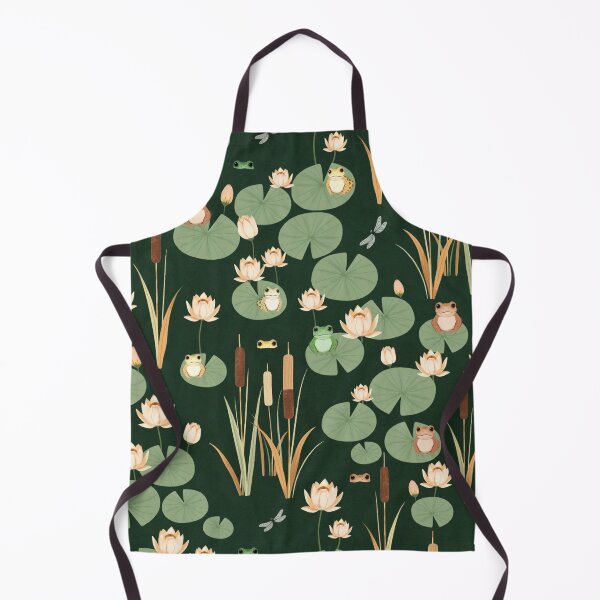 Item preview, Lily Pads Reeds and Dragonflies Pond Pattern designed and sold by UnhingedBird.