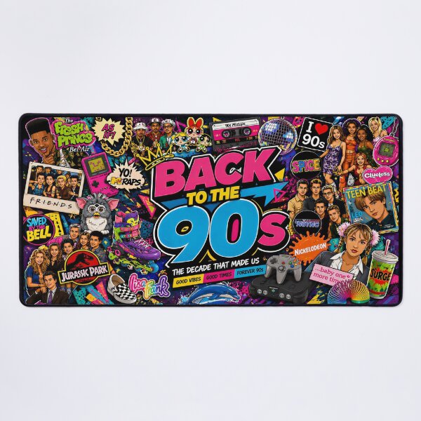 Item preview, Back To The 90s Desk Mat designed and sold by KLERIKSTORE.