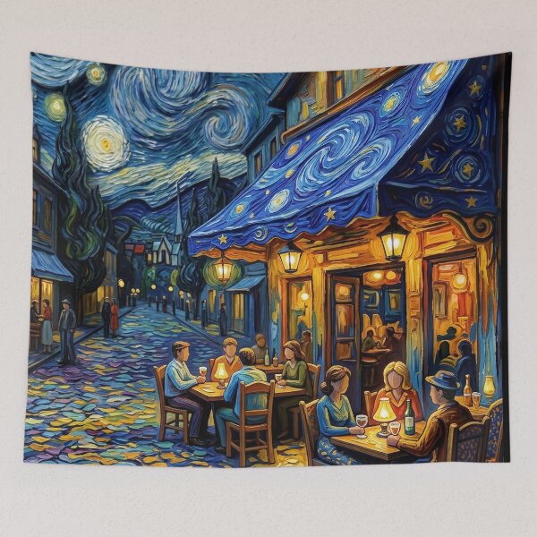 Item preview, Starry Night Café Terrace | Van Gogh Style Art designed and sold by Artsy Universe.