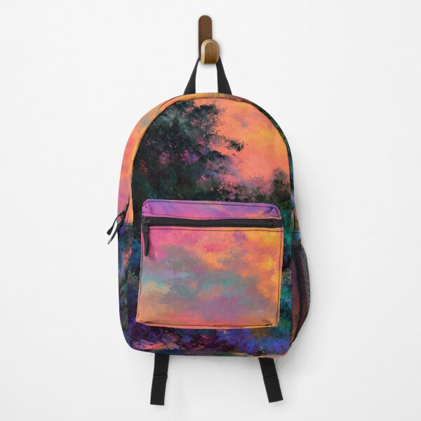 Item preview, Enchanted Cottage at Sunset – Colorful Impressionist Fantasy Landscape designed and sold by IRON SIREN.