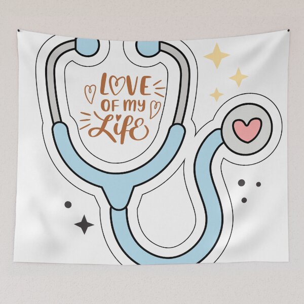 Item preview, Love of My Life Stethoscope Sticker - Cute Medical & Nurse Life Design designed and sold by RAJASWARSTORE.