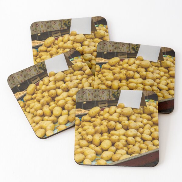 Item preview, Fresh Potatoes Piled High at Market Stall, Colorful Produce Display and Rustic Market Scene Alive designed and sold by Nmallia.