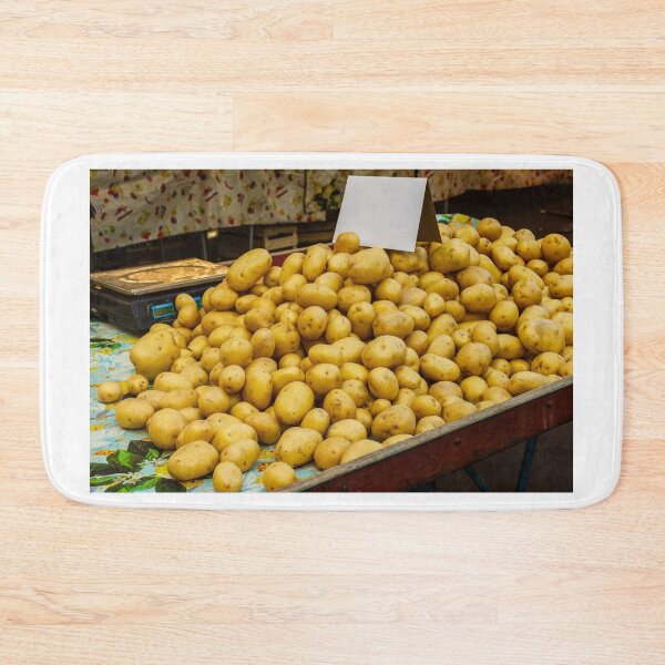 Item preview, Fresh Potatoes Piled High at Market Stall, Colorful Produce Display and Rustic Market Scene Alive designed and sold by Nmallia.
