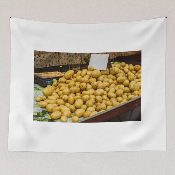 Item preview, Fresh Potatoes Piled High at Market Stall, Colorful Produce Display and Rustic Market Scene Alive designed and sold by Nmallia.
