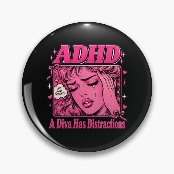 Item preview, Funny ADHD, A Diva Has Distractions, Dizzy Star and Spinning Bright Ideas, Sarcastic ADHD Humor, Cute Gift for Women designed and sold by Cchotlan.