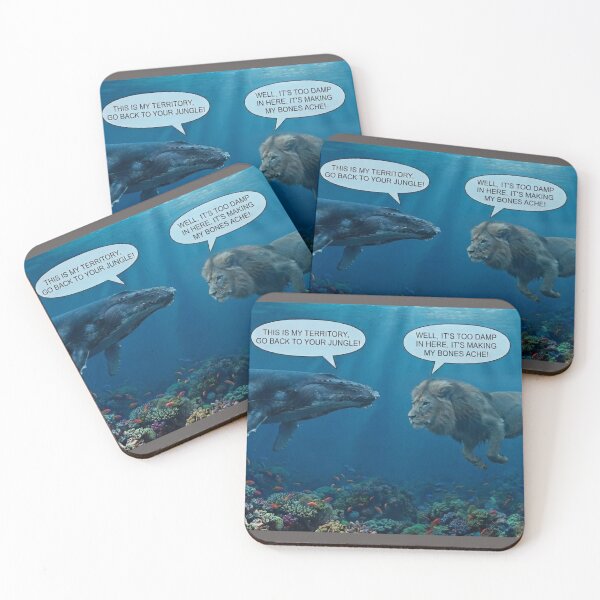 Item preview, Funny Underwater Lion and Whale Meme Art designed and sold by AfresStudio.