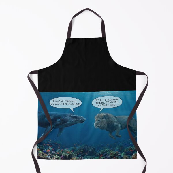 Item preview, Funny Underwater Lion and Whale Meme Art designed and sold by AfresStudio.