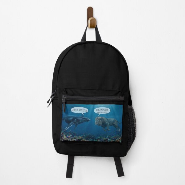 Item preview, Funny Underwater Lion and Whale Meme Art designed and sold by AfresStudio.
